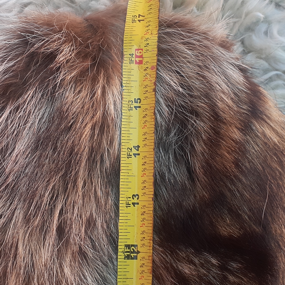 Fox fur collar Tan Brown vintage - Picture 6 of 7